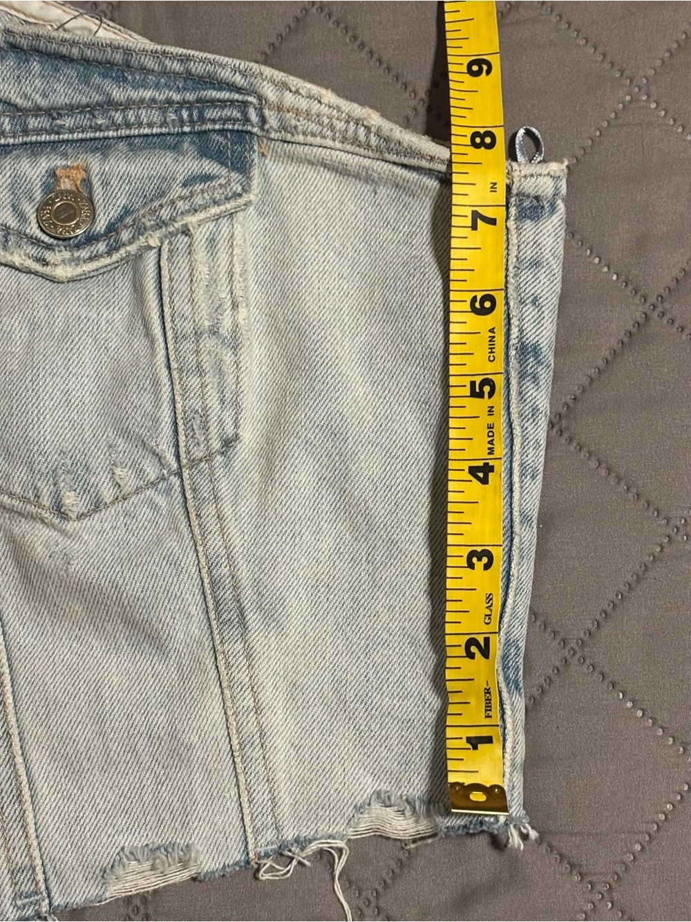 Zara One Shoulder Crop Light Wash Denim Jean Jacket Womens Large Asymmetrical - Picture 9 of 10